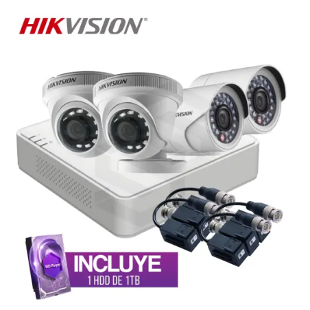 PROMO COMBO 1 1 DS-7104HGHI-M1/T + 2 DS-2CE16D0T-IRPF + 2 DS-2CE56D0T-IRPF + 4 DS-1H18-A + 1 HDD-1TB